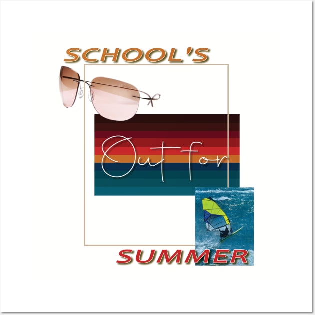 cute retro last day of school school's out for summer teacher Wall Art by TeeText